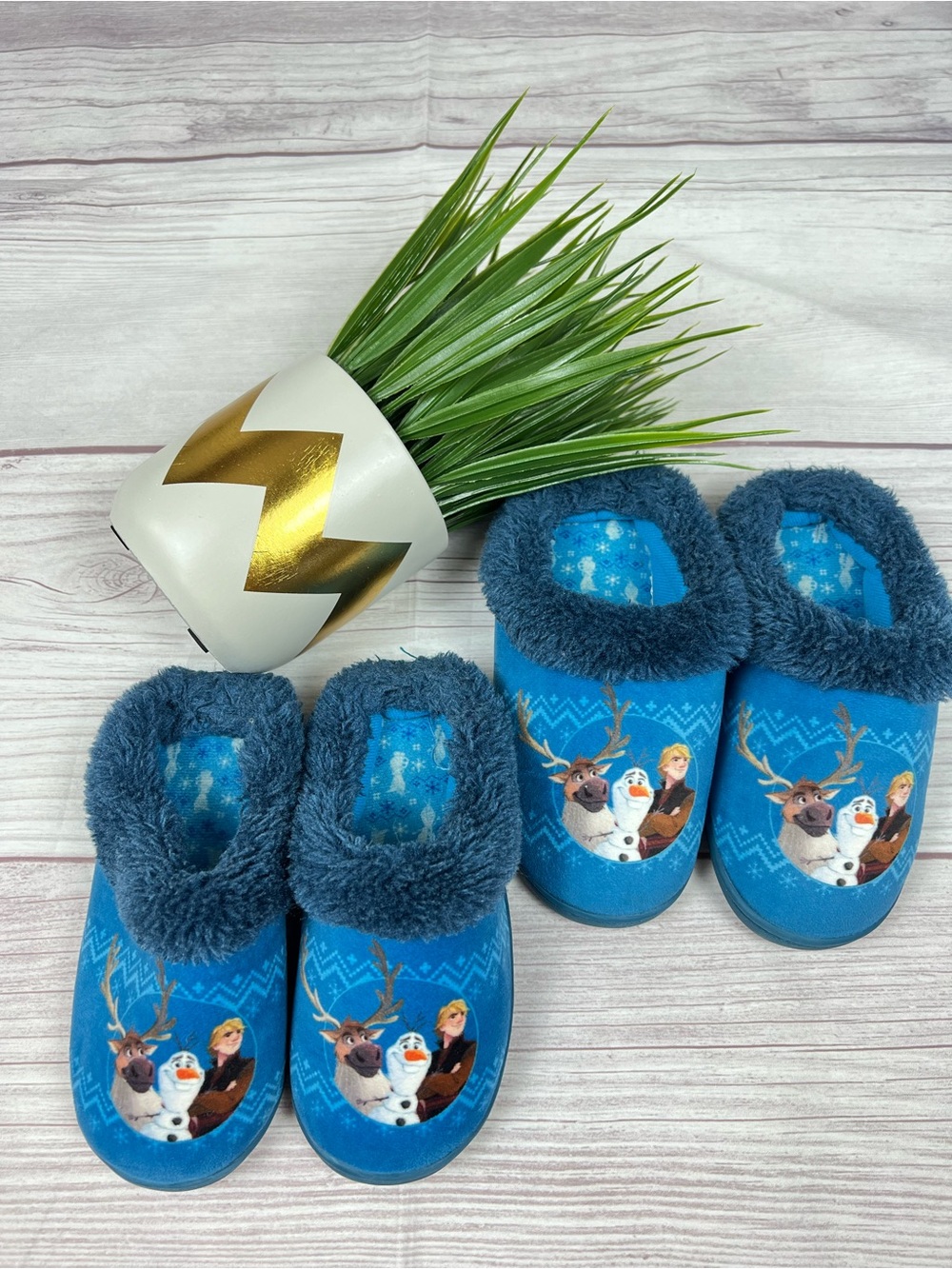 Disney Frozen Olaf Slipper Shoes 2 Pairs Lot Toddler Size 12 Cozy House